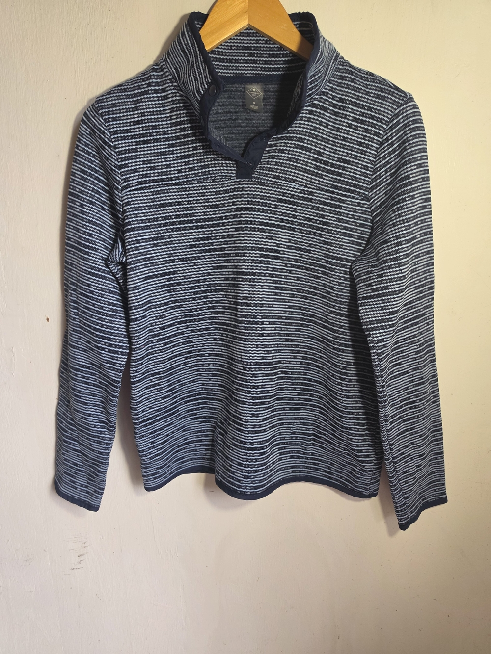 St Johns Bay Blue Striped Button Front Sweater Jacket